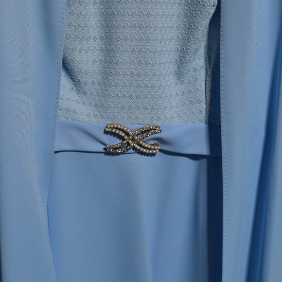 Vintage 1970's Mother of the Bride Dress Blue Size 11 - Picture 6 of 11